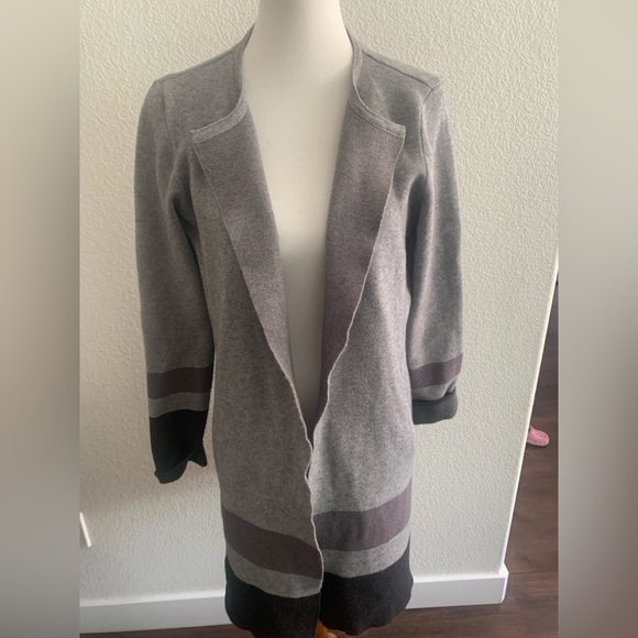 Max Studio Gray and Brown Cardigan - Picture 1 of 3